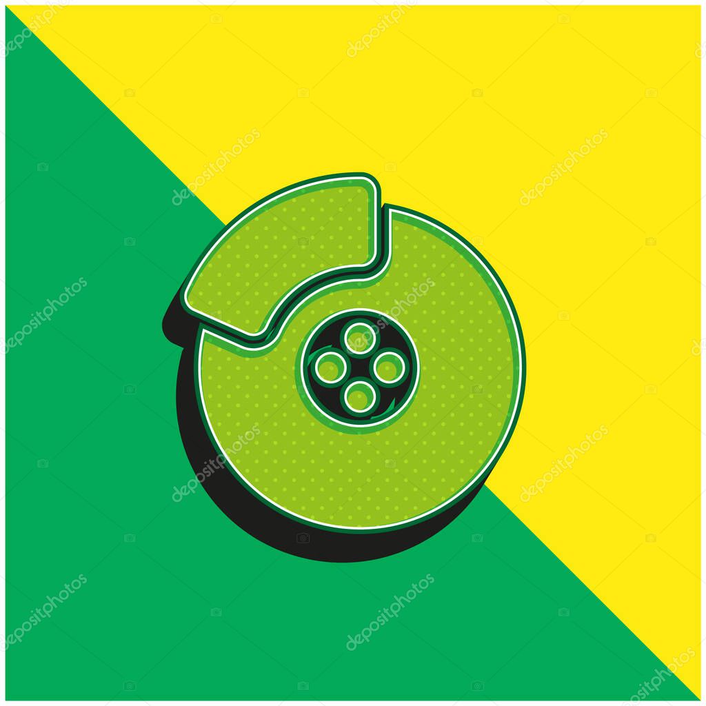 Brake Green and yellow modern 3d vector icon logo