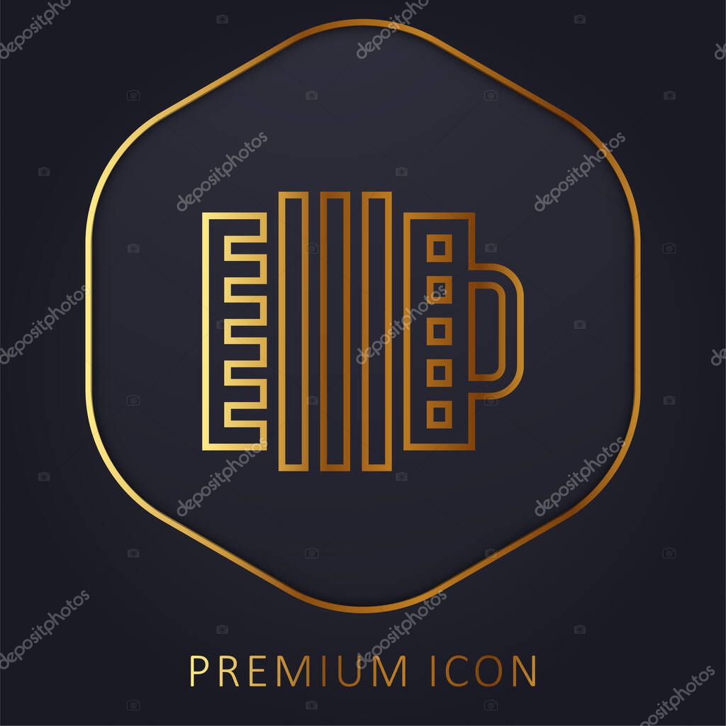 Accordion golden line premium logo or icon