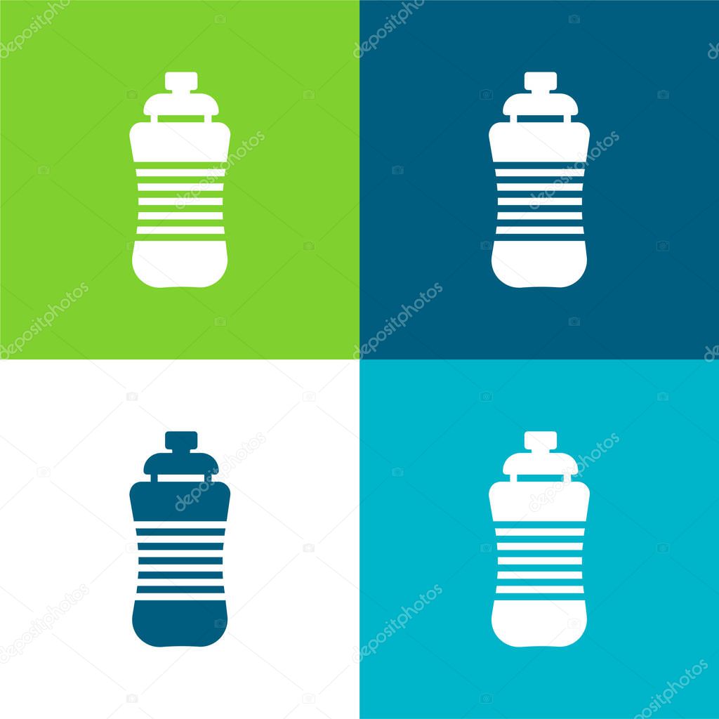 Bottle Flat four color minimal icon set