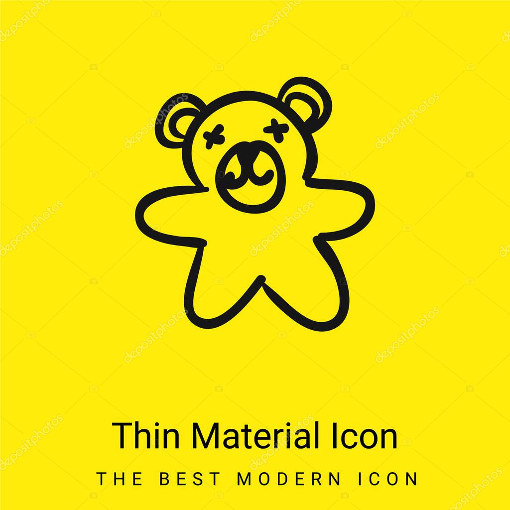 Bear Hand Drawn Toy minimal bright yellow material icon