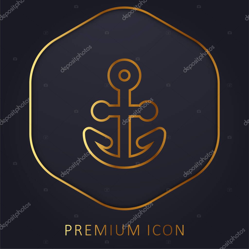 Anchor golden line premium logo or icon