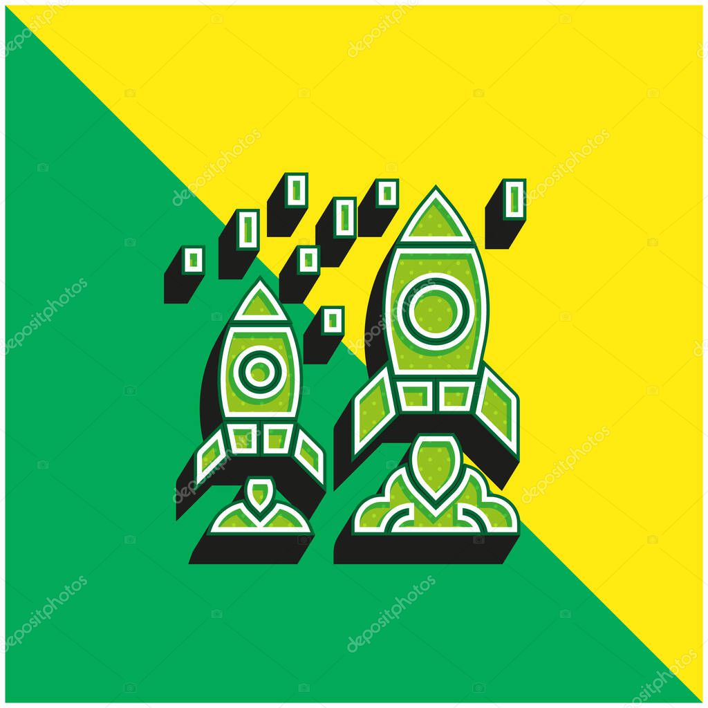 Advantage Green and yellow modern 3d vector icon logo