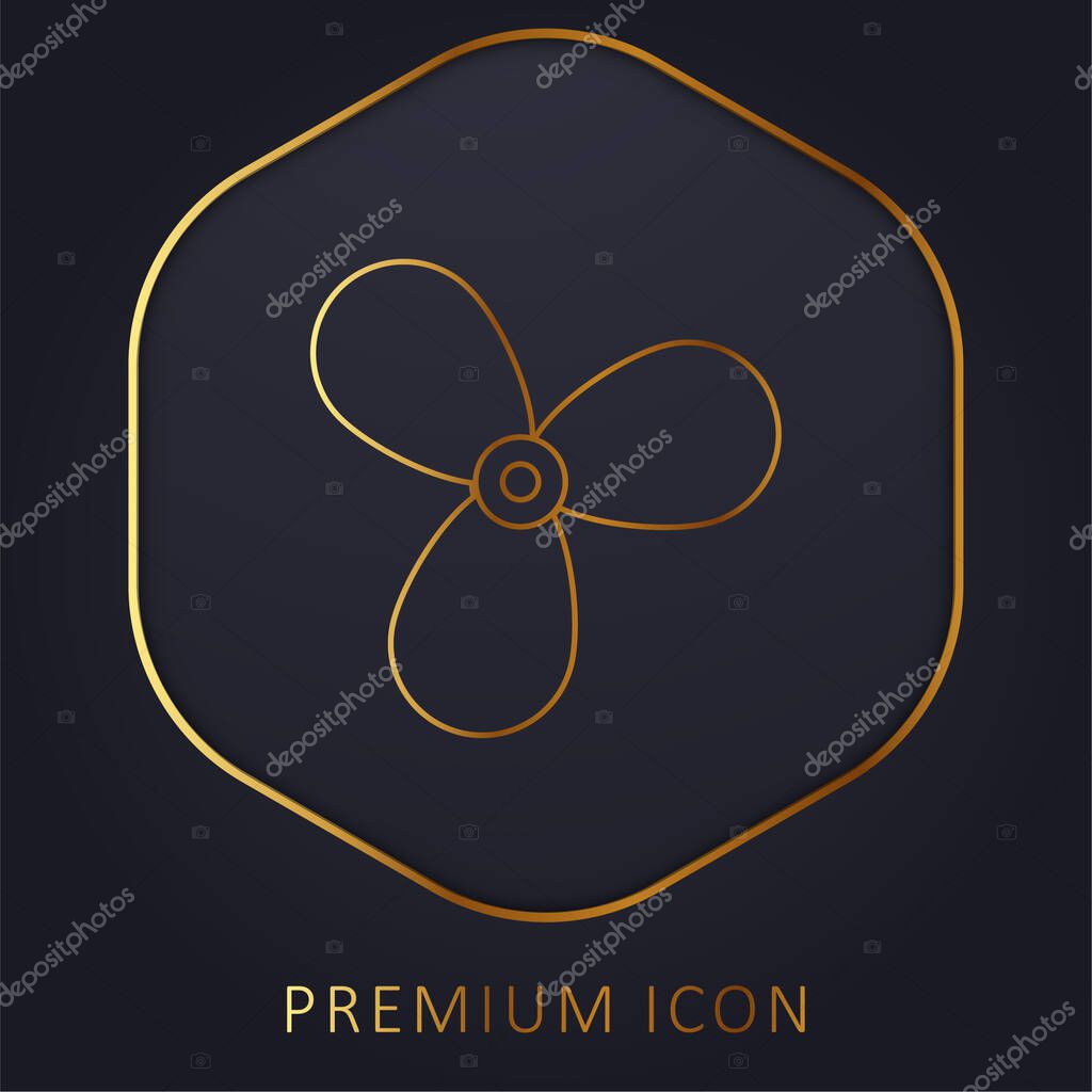 Boat Propeller golden line premium logo or icon