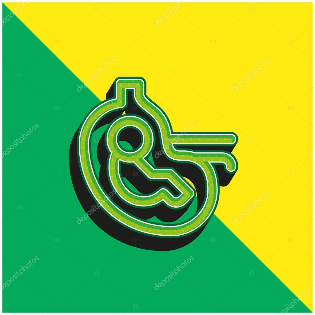 Baby Green and yellow modern 3d vector icon logo
