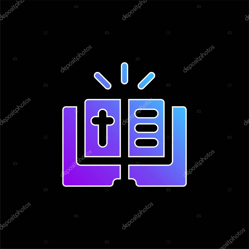 Bible blue gradient vector icon