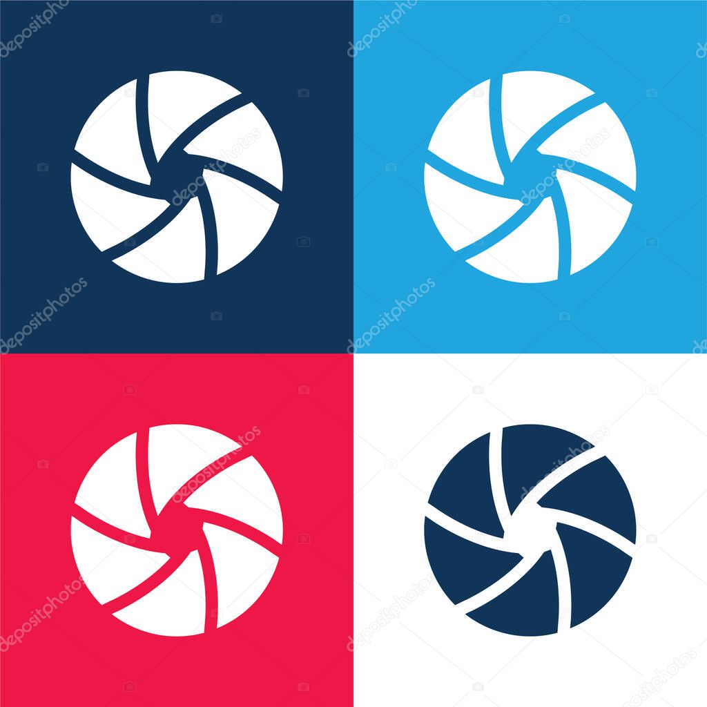 Aperture blue and red four color minimal icon set