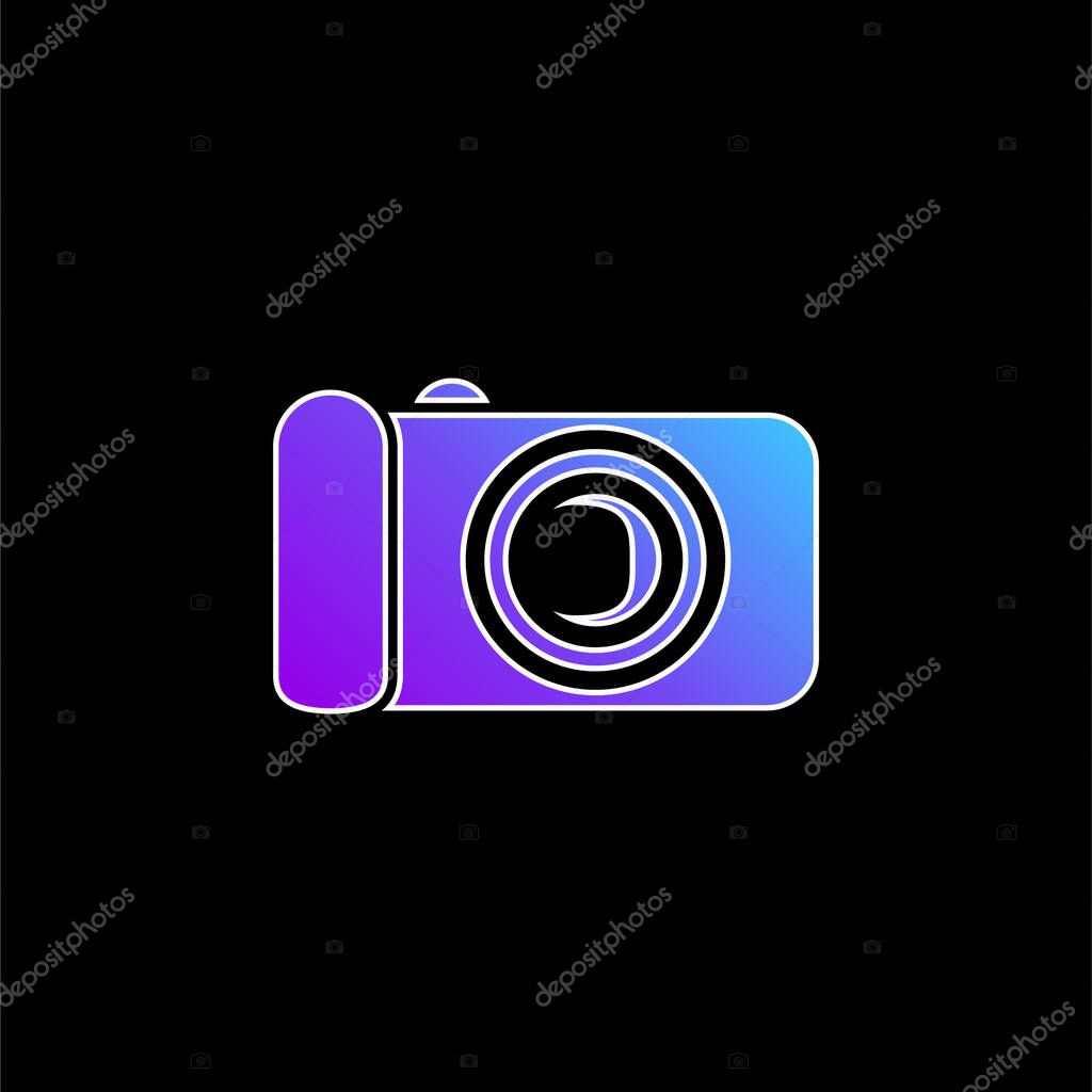 Black Digital Camera blue gradient vector icon
