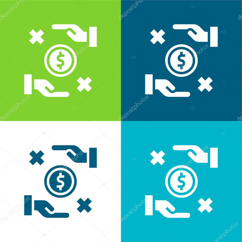 Bribe Flat four color minimal icon set