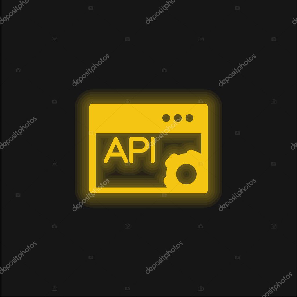API Page yellow glowing neon icon
