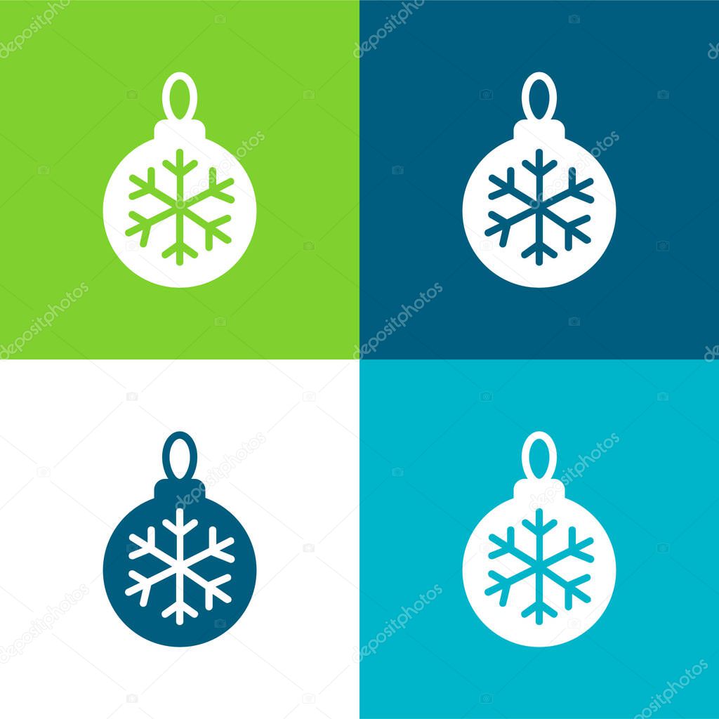 Bauble Flat four color minimal icon set
