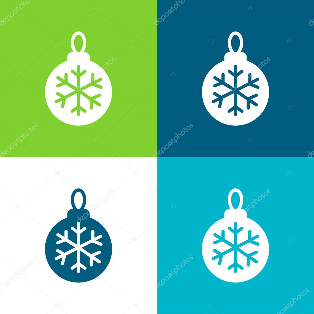 Bauble Flat four color minimal icon set