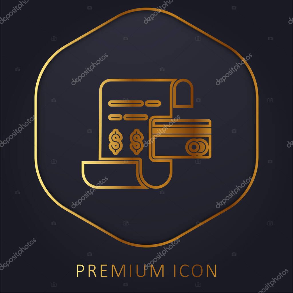 Bill golden line premium logo or icon