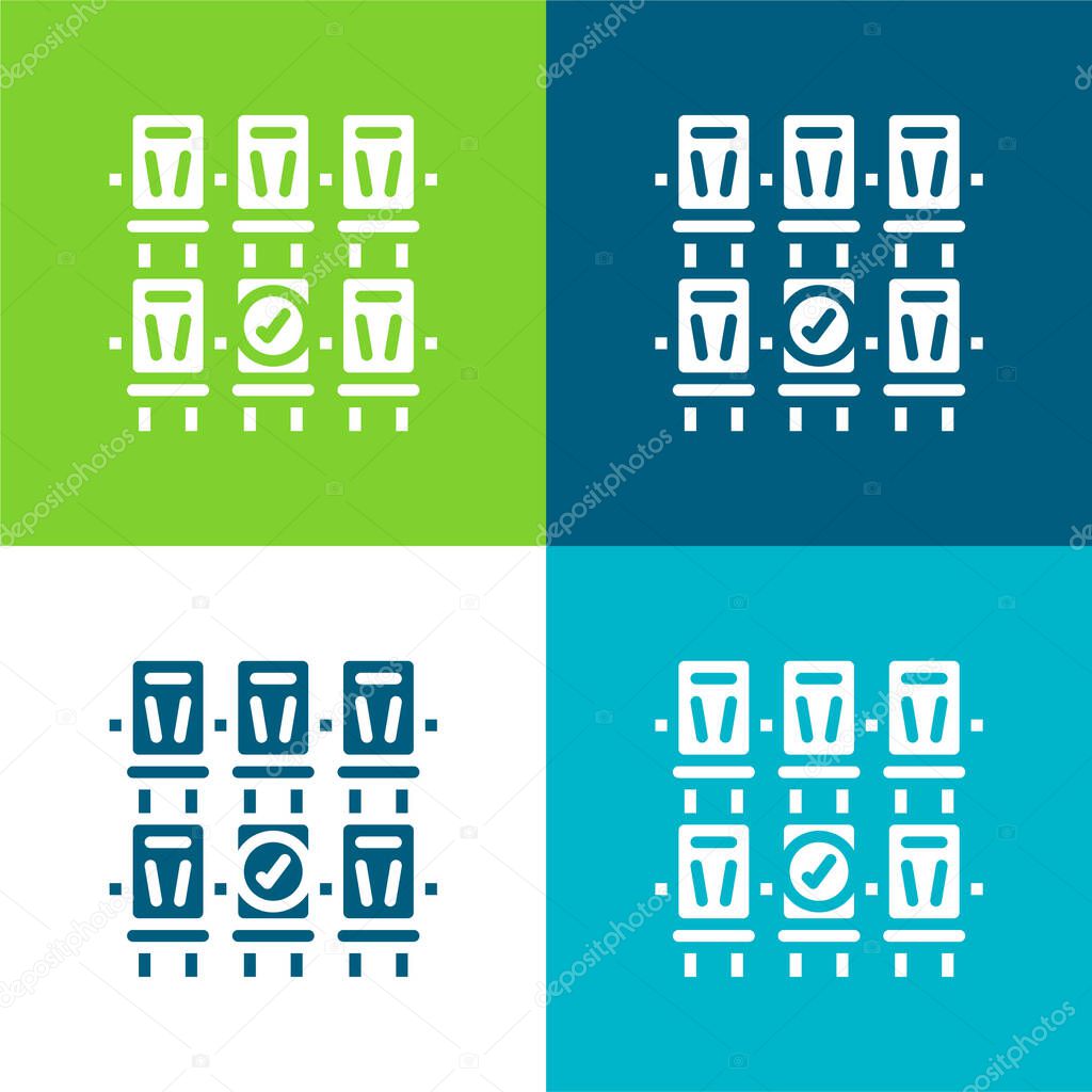 Booking Flat four color minimal icon set