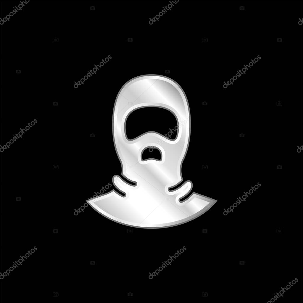 Balaclava silver plated metallic icon