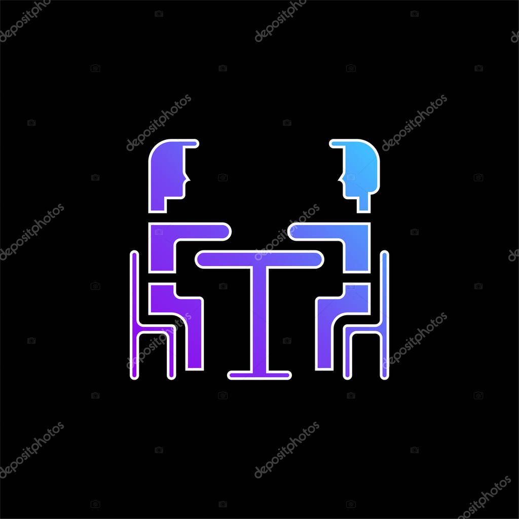 Breakfast blue gradient vector icon