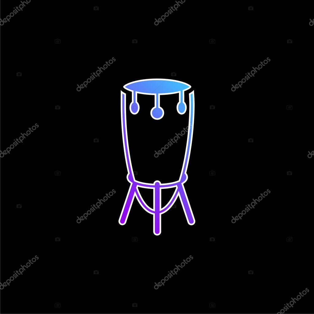 African Tall Drum With Stand blue gradient vector icon