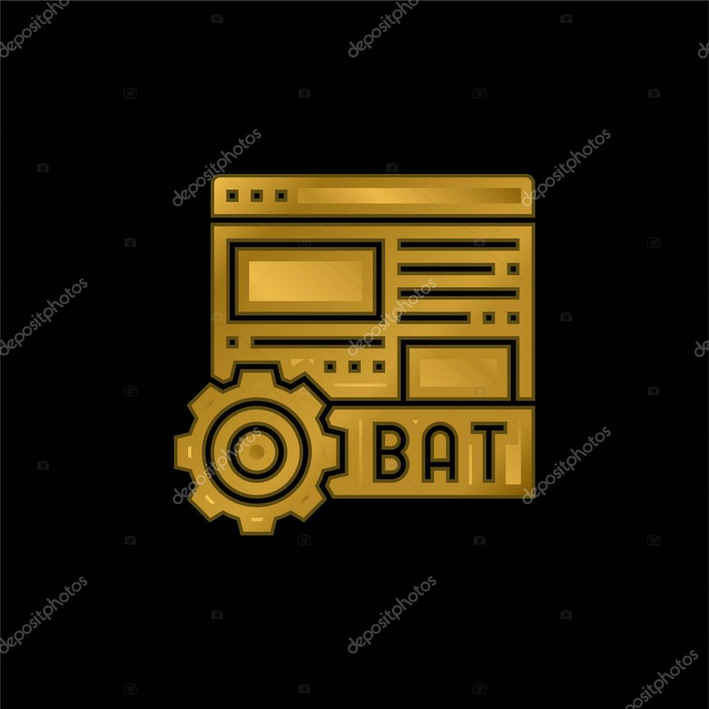Batch gold plated metalic icon or logo vector