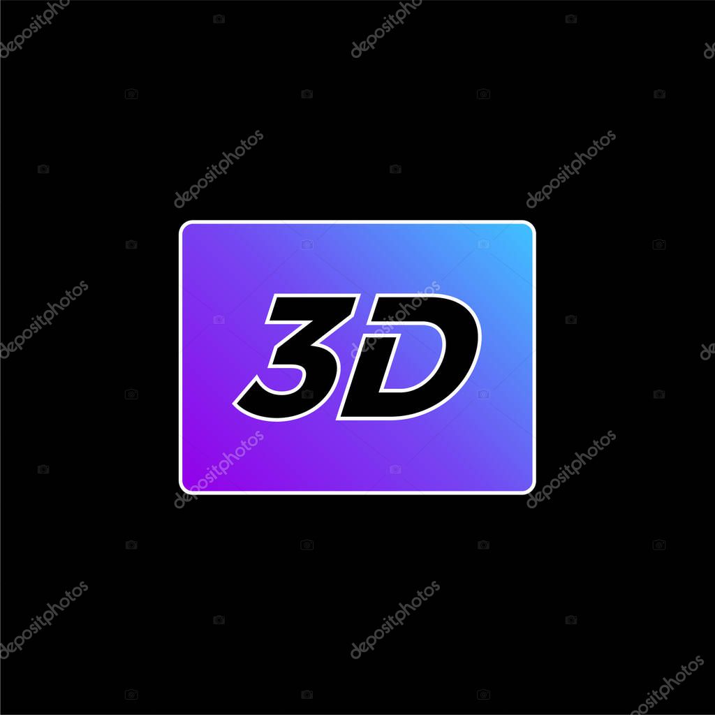 3D Sign blue gradient vector icon