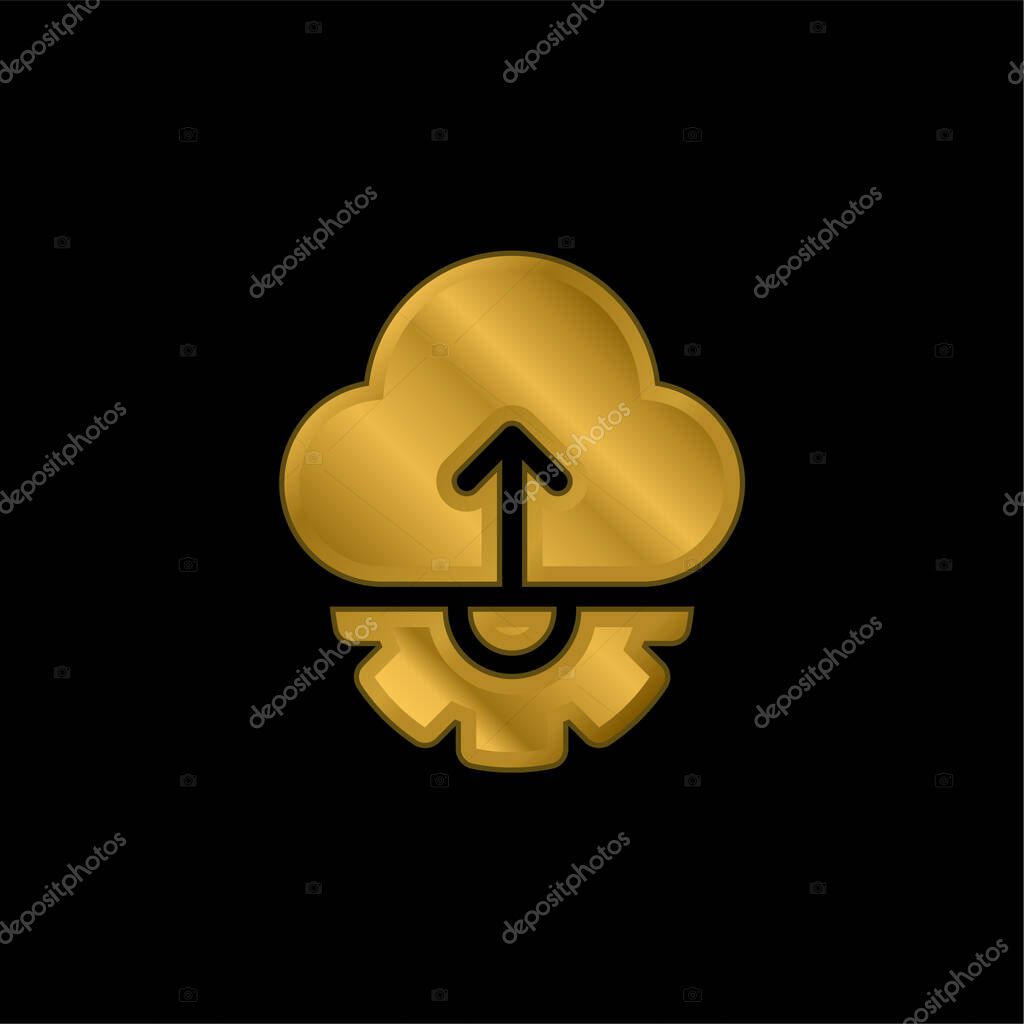 Api gold plated metalic icon or logo vector