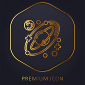Csillagászat arany vonal prémium logó vagy ikon