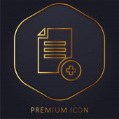 Add File golden line prémium logó vagy ikon