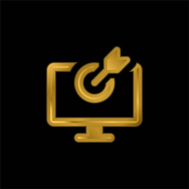 Baş altın kaplama metalik simge veya logo vektörü
