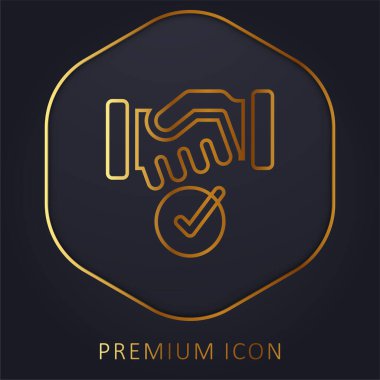 Altın çizgi prim logosu veya simgesi