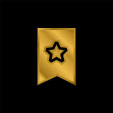 Yer imi altın kaplamalı metalik simge veya logo vektörü