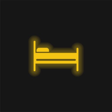 Yatak sarısı parlak neon simgesi