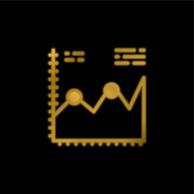 Analitik altın kaplama metalik simge veya logo vektörü