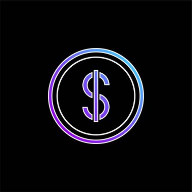 Amerikan Doları mavi eğimli vektör simgesi