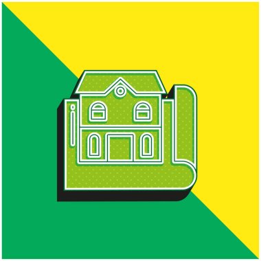 Blueprint Green and yellow modern 3d vector icon logo clipart