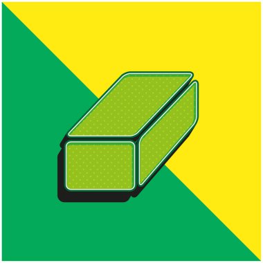 Siyah Tuğla Yeşil ve Sarı 3D vektör simgesi logosu
