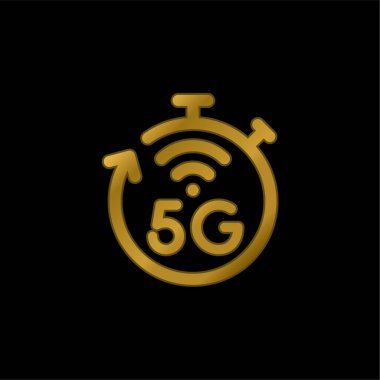 5g altın kaplama metalik simge veya logo vektörü