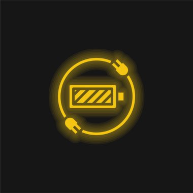 Pil Durumu Sarı Parlak Neon simgesi