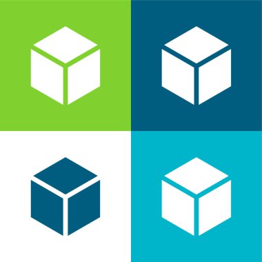 3d Düz dört renk en küçük simge kümesi