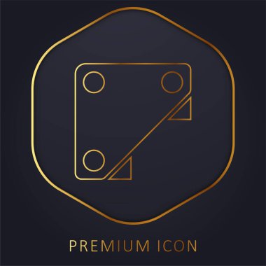 Parlak altın çizgi prim logosu veya simgesi