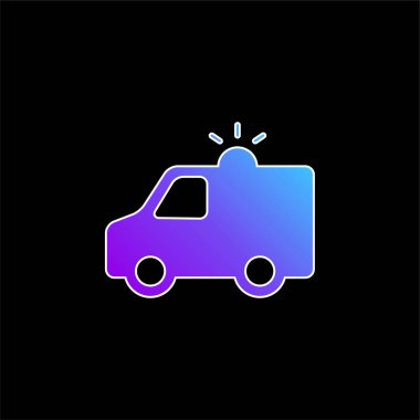 Açık mavi eğimli vektör simgesine sahip ambulans