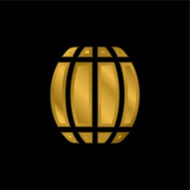 Varil altın kaplama metalik simge veya logo vektörü