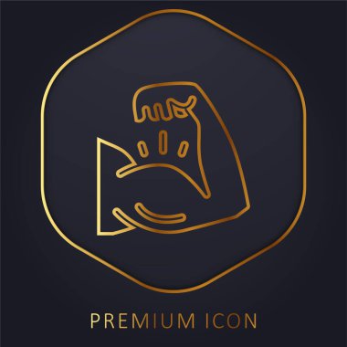 Bodybuilding golden line premium logo or icon clipart