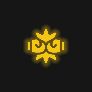 Boks sarı parlayan neon simgesi