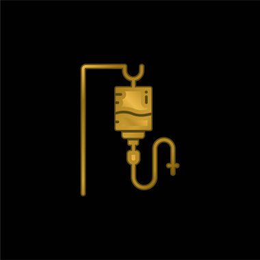 Kanlı altın kaplama metalik simge veya logo vektörü