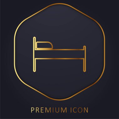 Yatak odası altın çizgisi prim logosu veya simgesi