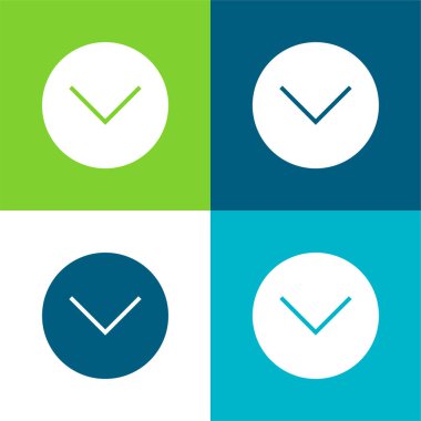 Ok Yüzükoyun Düz Düz 4 renk minimal simgesi seti