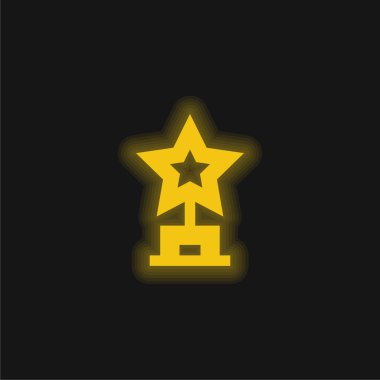 Ödül sarı parlak neon simgesi