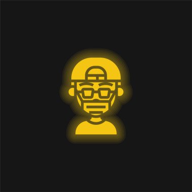 Sarı parlak neon simgesi