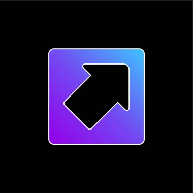 Bir kare mavi eğimli vektör simgesinde Yukarı Sağ Oku Göster