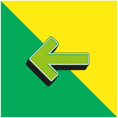 Arka Sol Ok Yeşil ve Sarı 3D vektör simgesi logosu