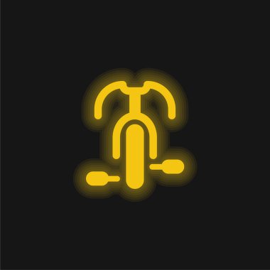 Bisiklet sarı parlayan neon simgesi