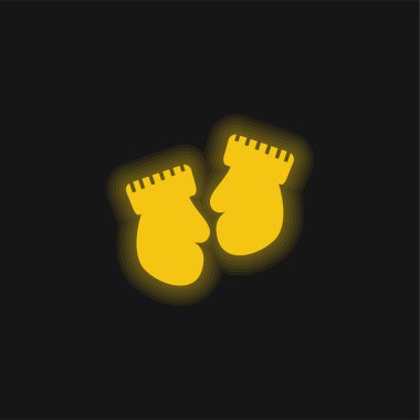 Bebek Eldivenler Sarı parlak neon simgesi